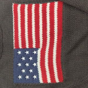 Oversized American Flag Sweater Gray XS